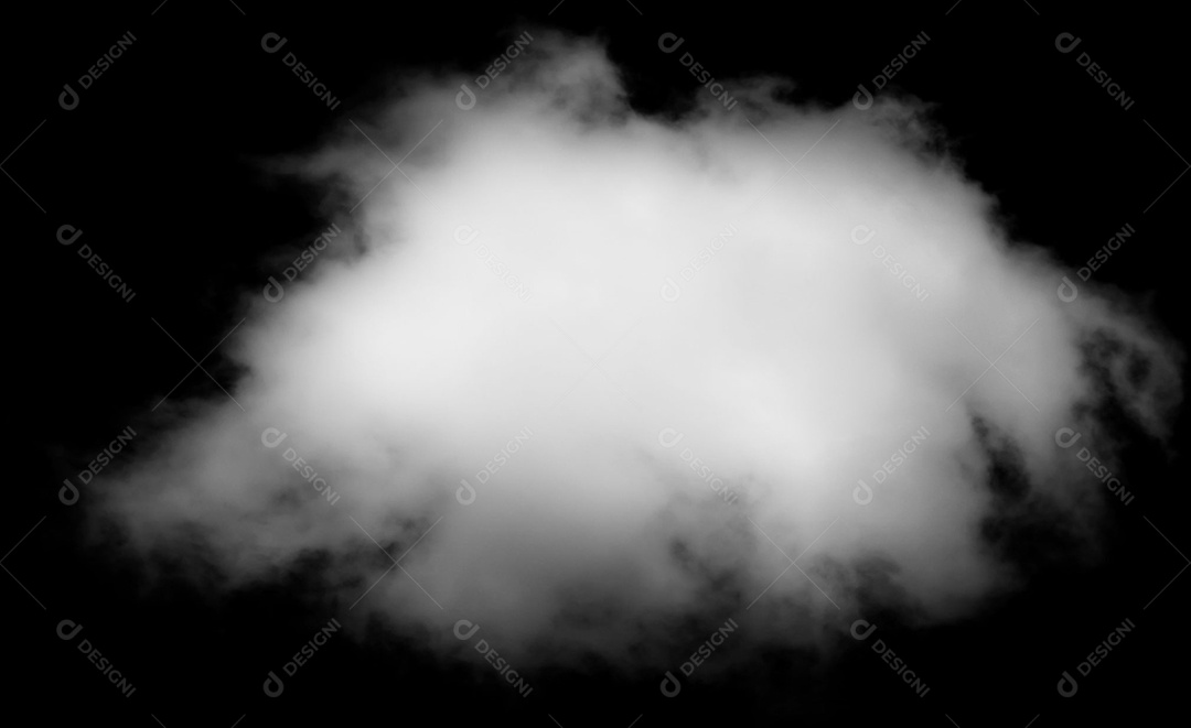 Nuvens brancas sobre fundo preto