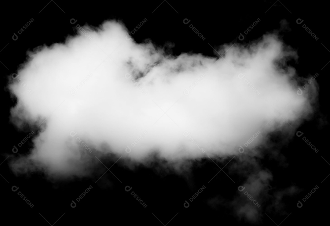 Nuvens brancas sobre fundo preto