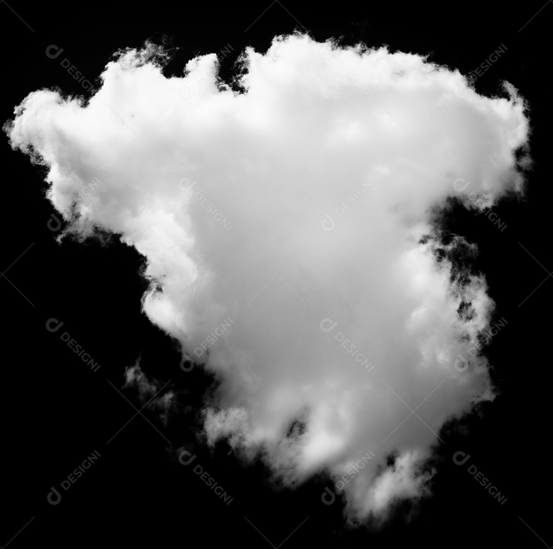 Nuvens brancas sobre fundo preto