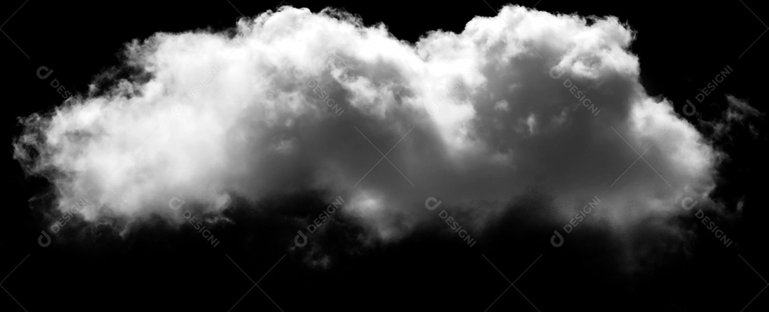 Nuvens brancas sobre fundo preto