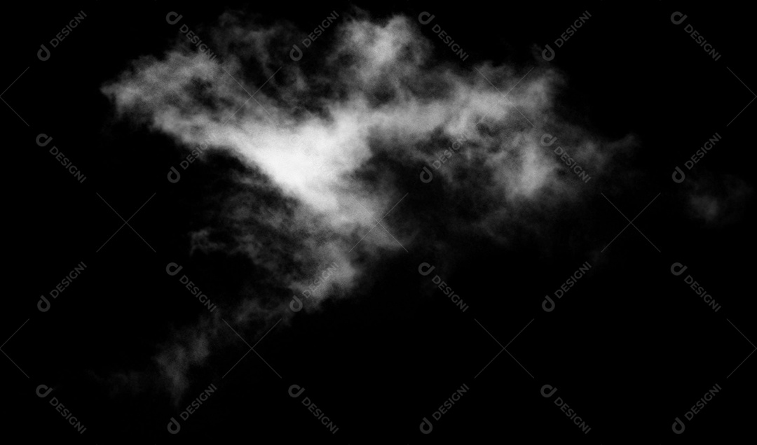 Nuvens brancas sobre fundo preto