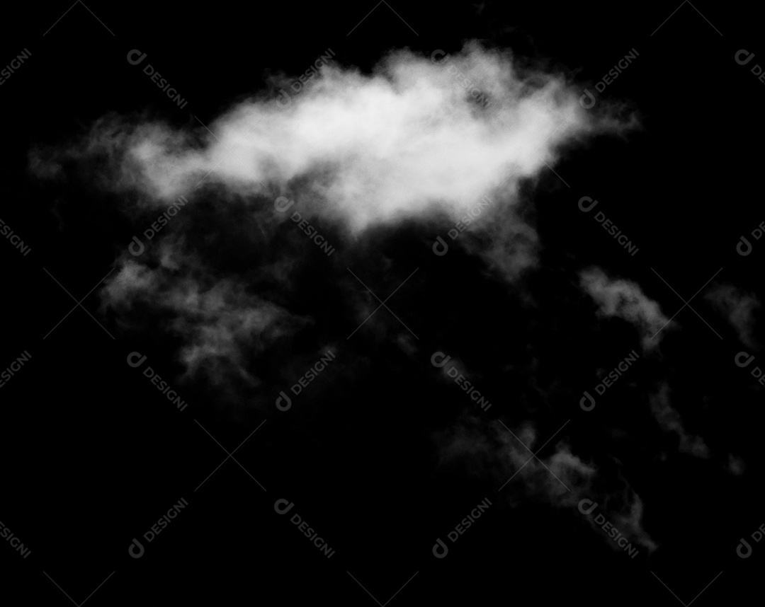 Nuvens brancas sobre fundo preto