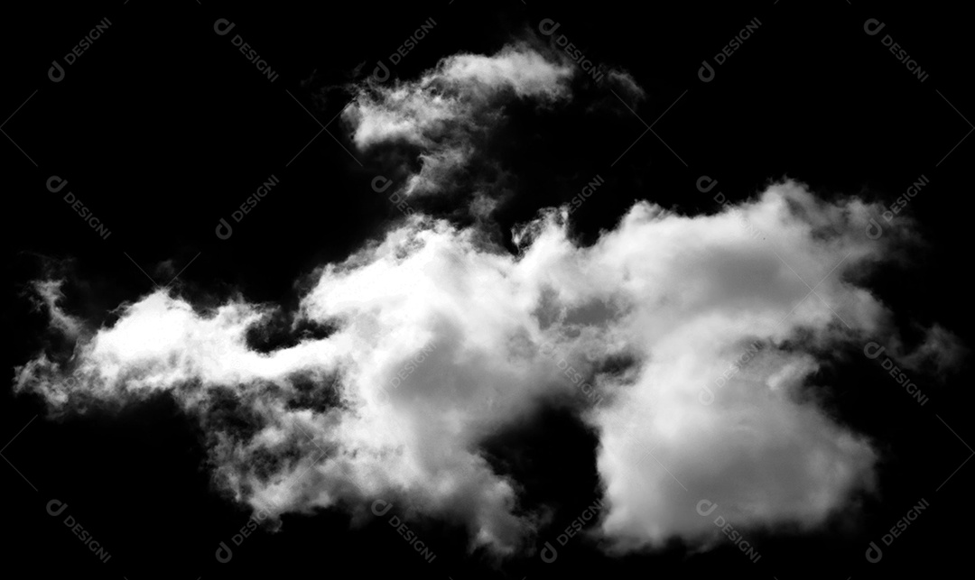 Nuvens brancas sobre fundo preto