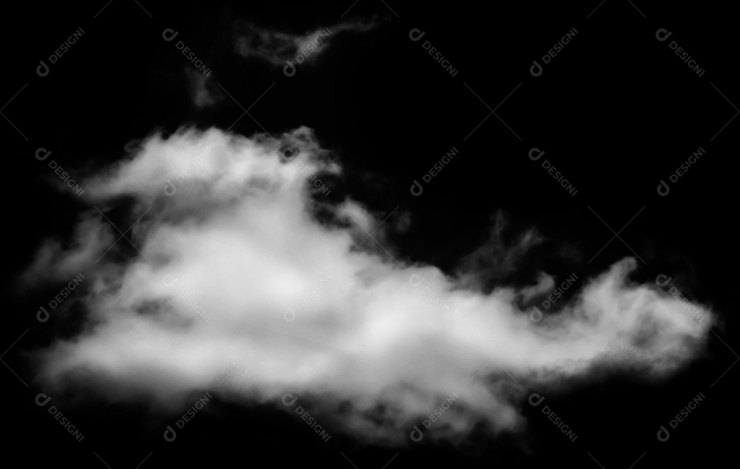 Nuvens brancas sobre fundo preto