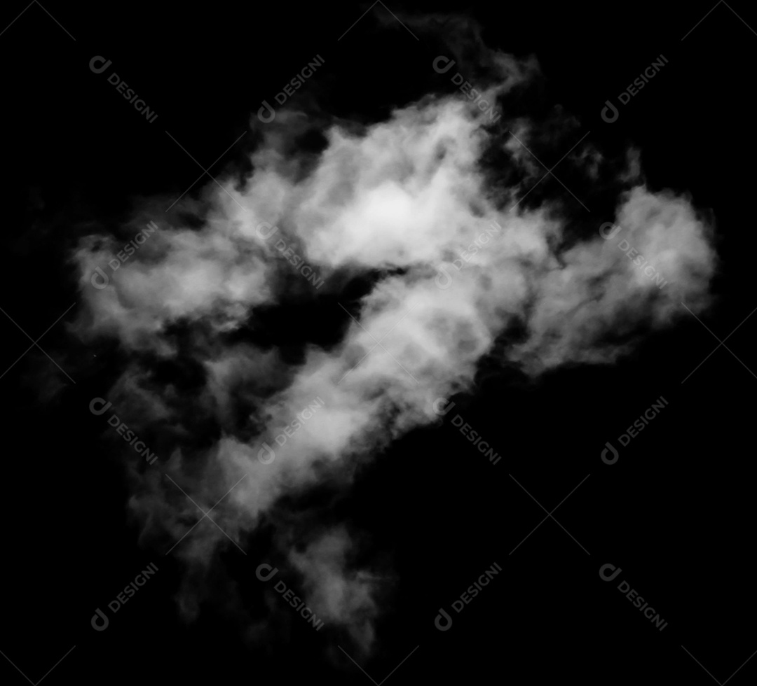 Nuvens brancas sobre fundo preto