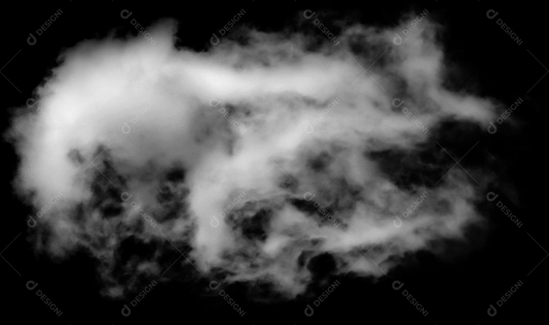 Nuvens brancas sobre fundo preto