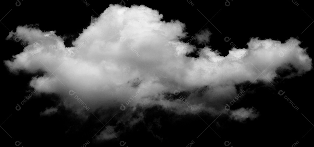 Nuvens brancas sobre fundo preto