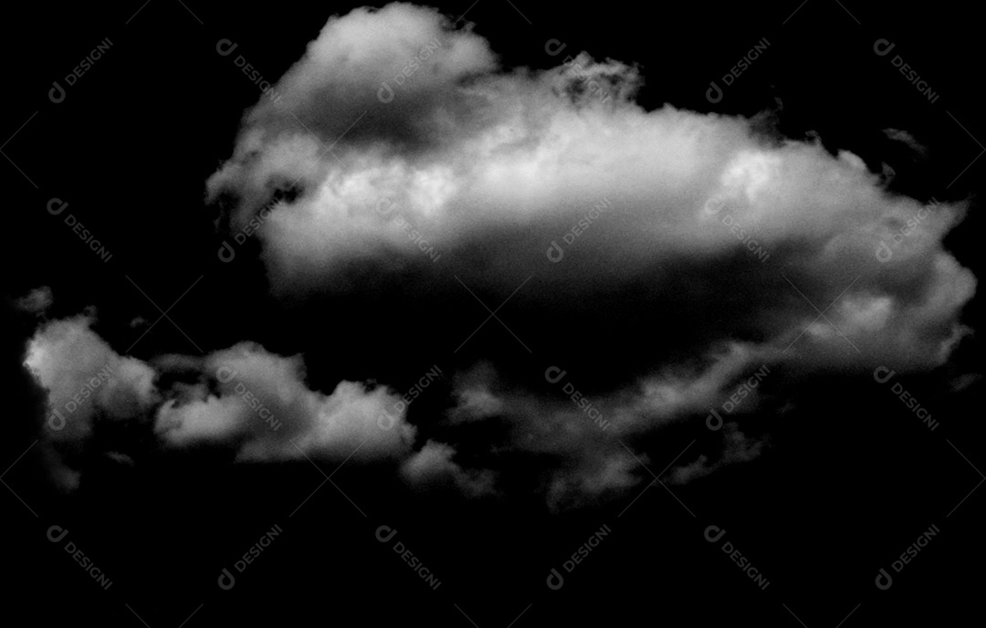 Nuvens brancas sobre fundo preto