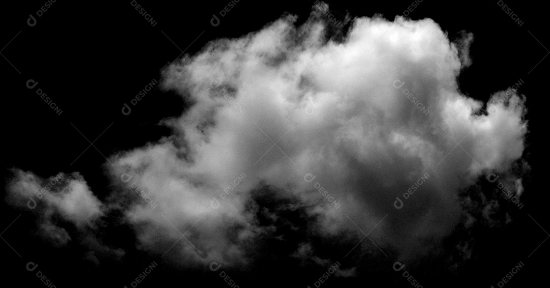 Nuvens brancas sobre fundo preto