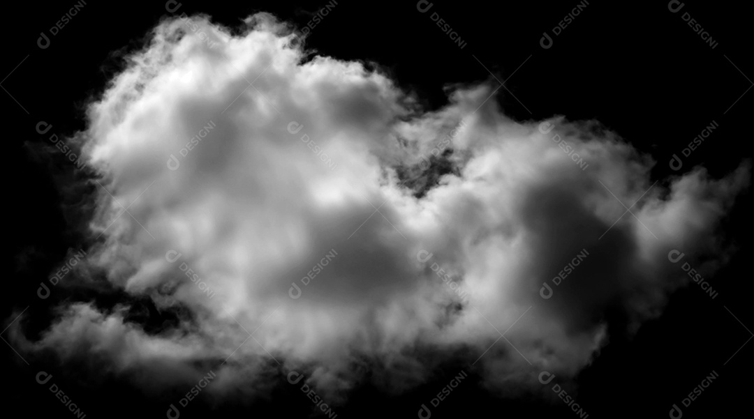 Nuvens brancas sobre fundo preto