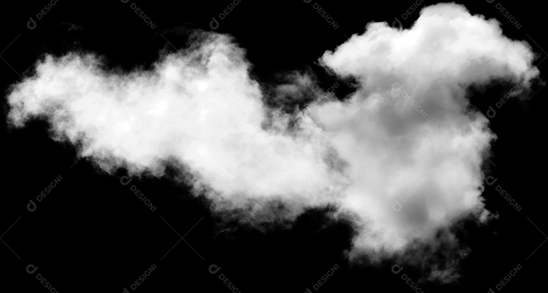 Nuvens brancas sobre fundo preto