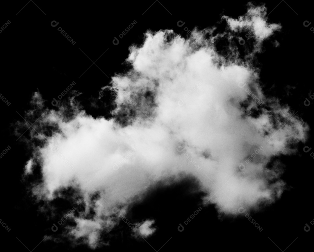Nuvens brancas sobre fundo preto