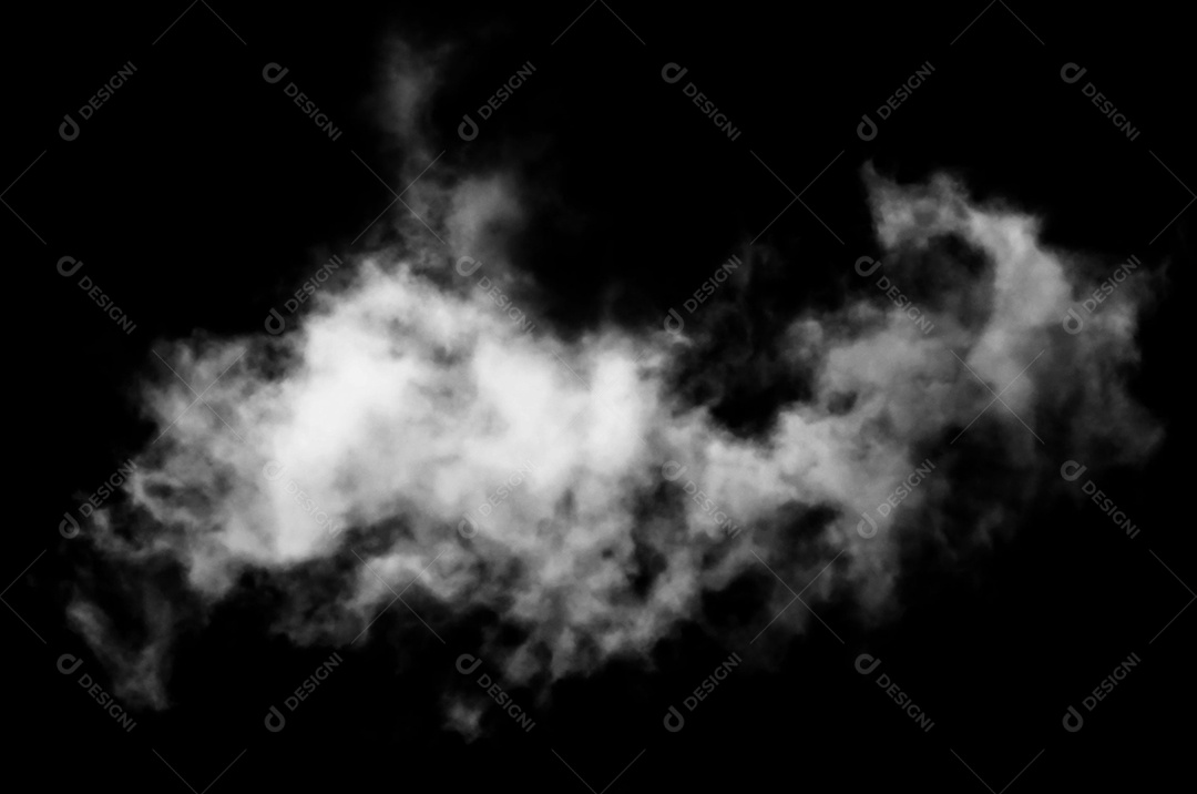 Nuvens brancas sobre fundo preto