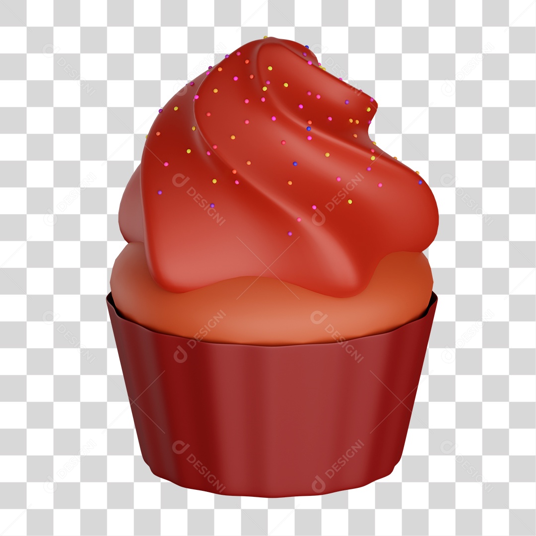 Cupcake de Chocolate PNG Transparente