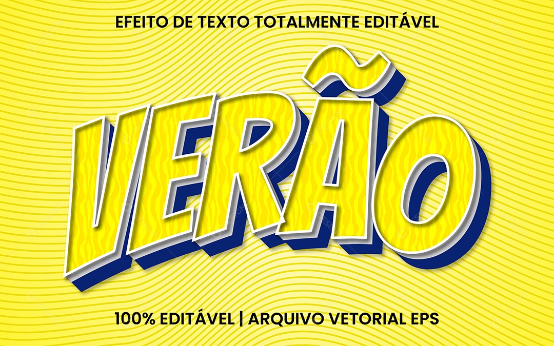 Efeito de Texto 3D Verão EPS Editável