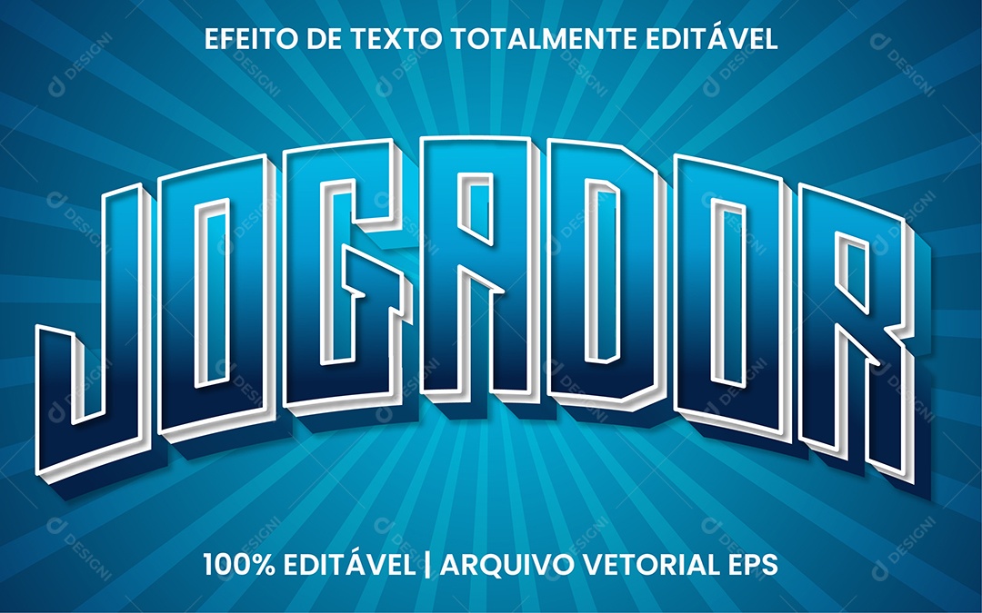 Efeito de Texto 3D Jogador EPS Editável