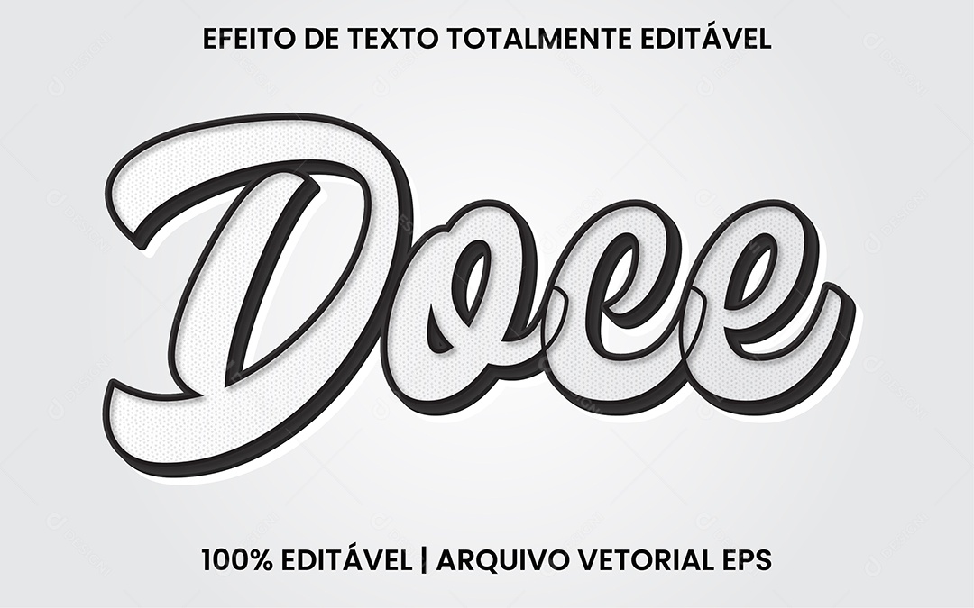 Efeito de Texto 3D Doce EPS Editável