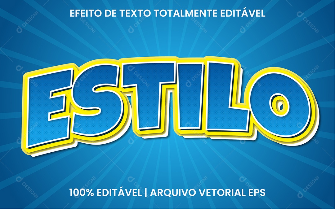 Efeito de Texto 3D Estilo EPS Editável