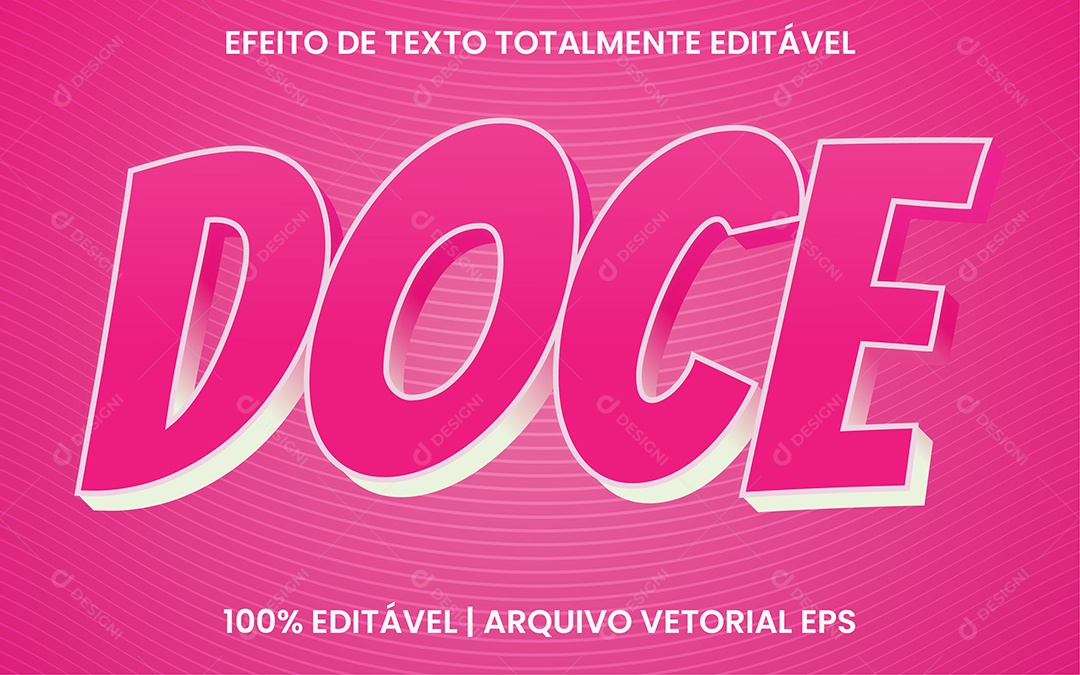 Efeito de Texto 3D Doce EPS Editável
