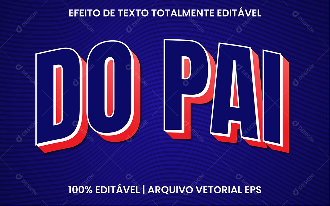 Efeito de Texto 3D Do Pai EPS Editável