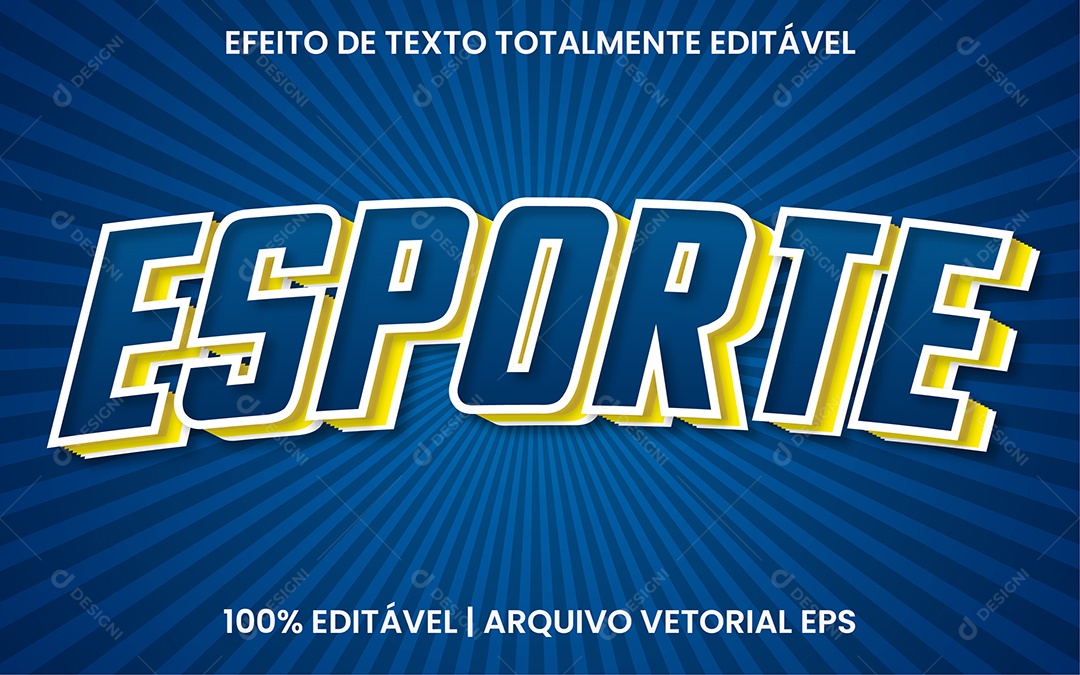 Efeito de Texto 3D Esporte EPS Editável