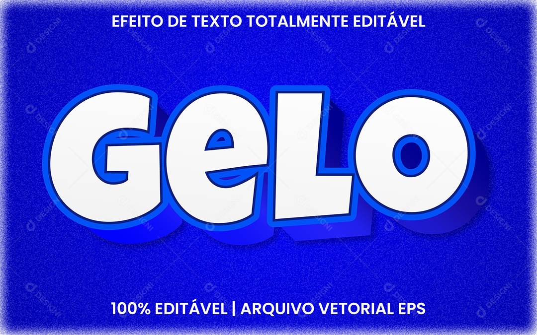 Efeito de Texto 3D Gelo EPS Editável