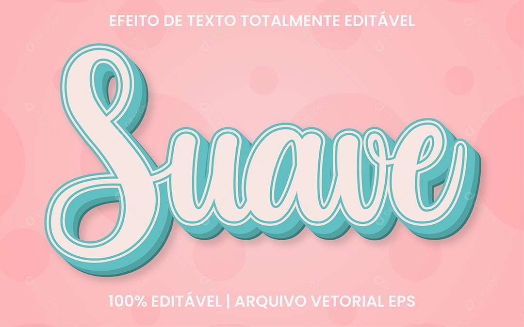 Efeito de Texto 3D Suave EPS Editável