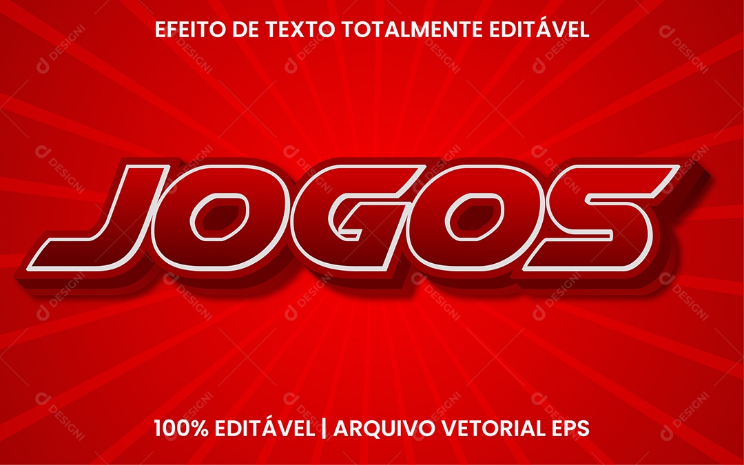 Efeito de Texto 3D Jogos EPS Editável