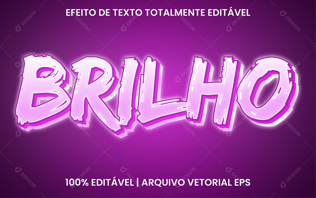Efeito de Texto 3D Brilho EPS Editável