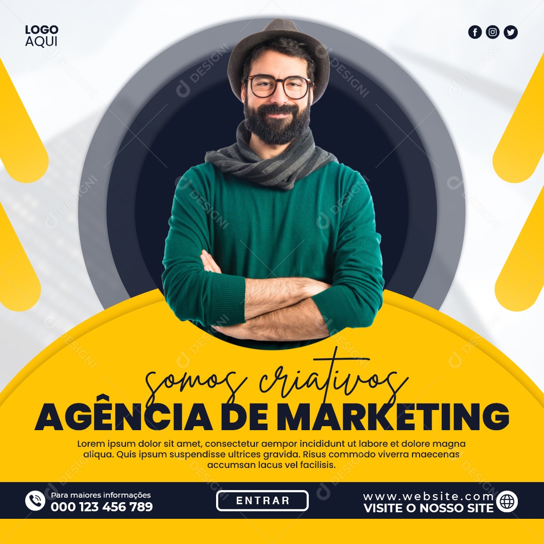 Social Media Agência de Marketing Digital PSD Editável