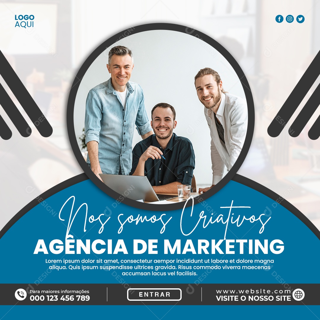 Social Media Agência de Marketing Digital Nos Somos Criativos PSD Editável