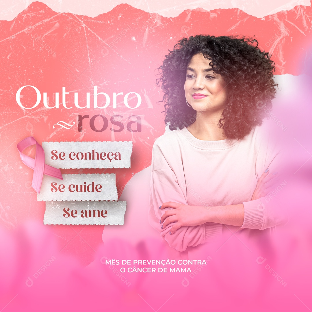 Social Media Mês de Prevenção Contra o Câncer Outubro Rosa PSD Editável