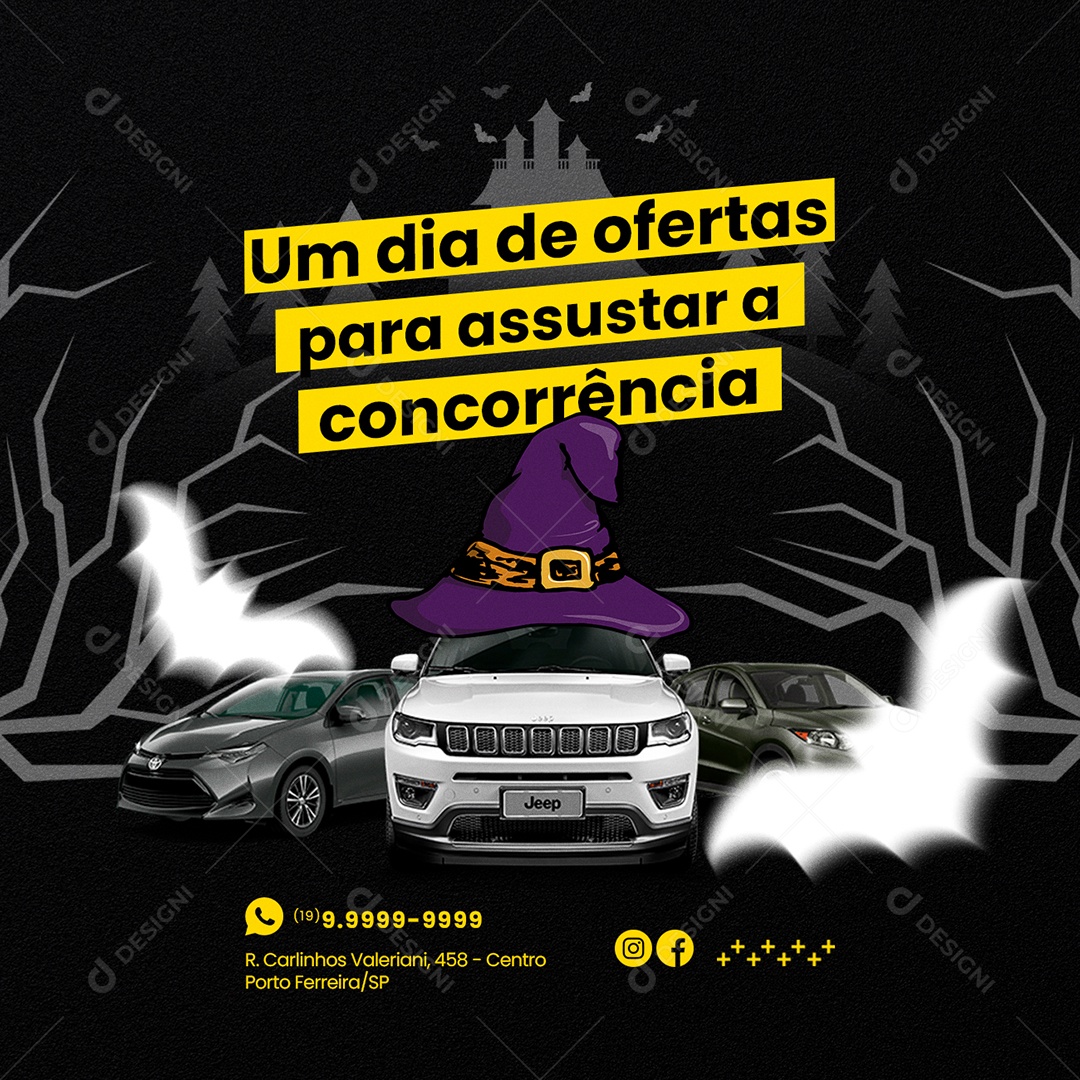 Um Dia de Oferta Para Assustar a Concorrência Estética Automotiva Social Media PSD Editável