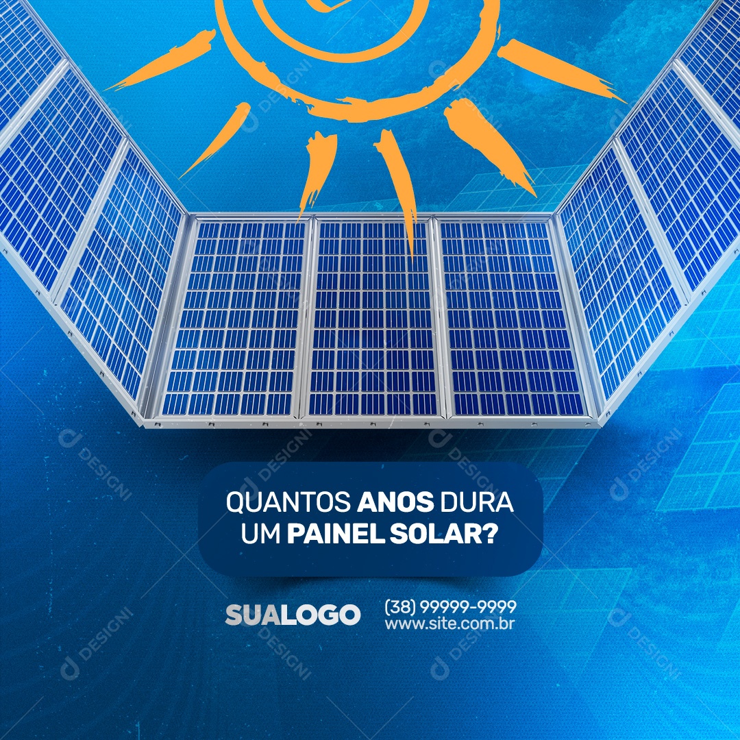 Energia Solar Quantos Anos Dura um Painel Solar? Social Media PSD Editável