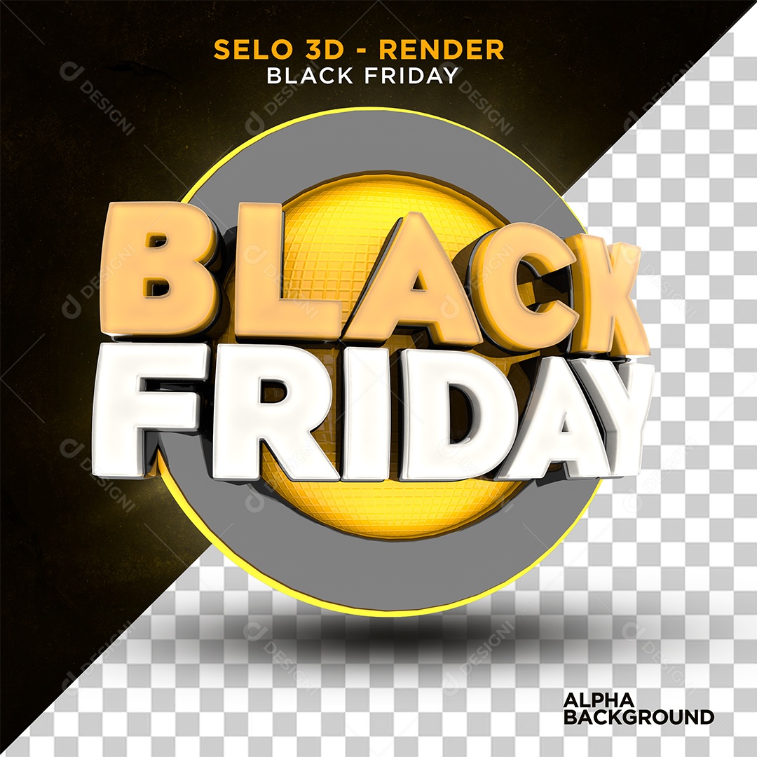 Black Friday Selo 3D para Composição PSD