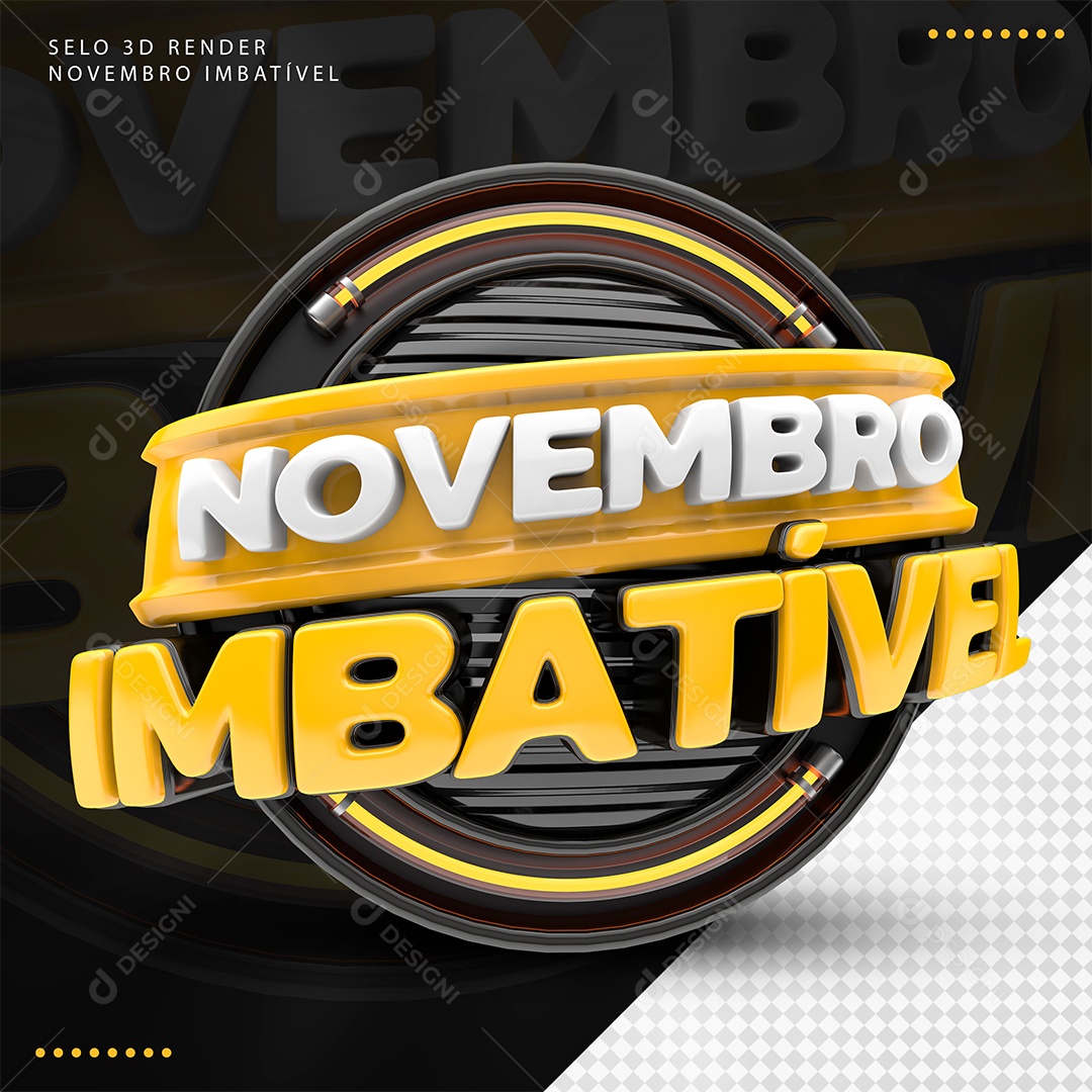 Selo 3D Novembro Imbatível Para Composição PSD