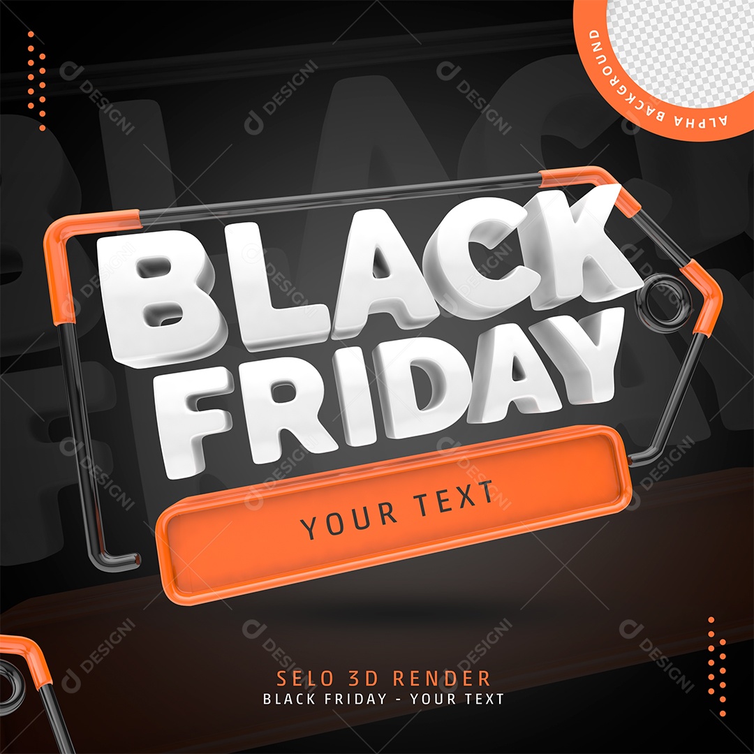 Etiqueta Transparente Black Friday Selo 3D PSD