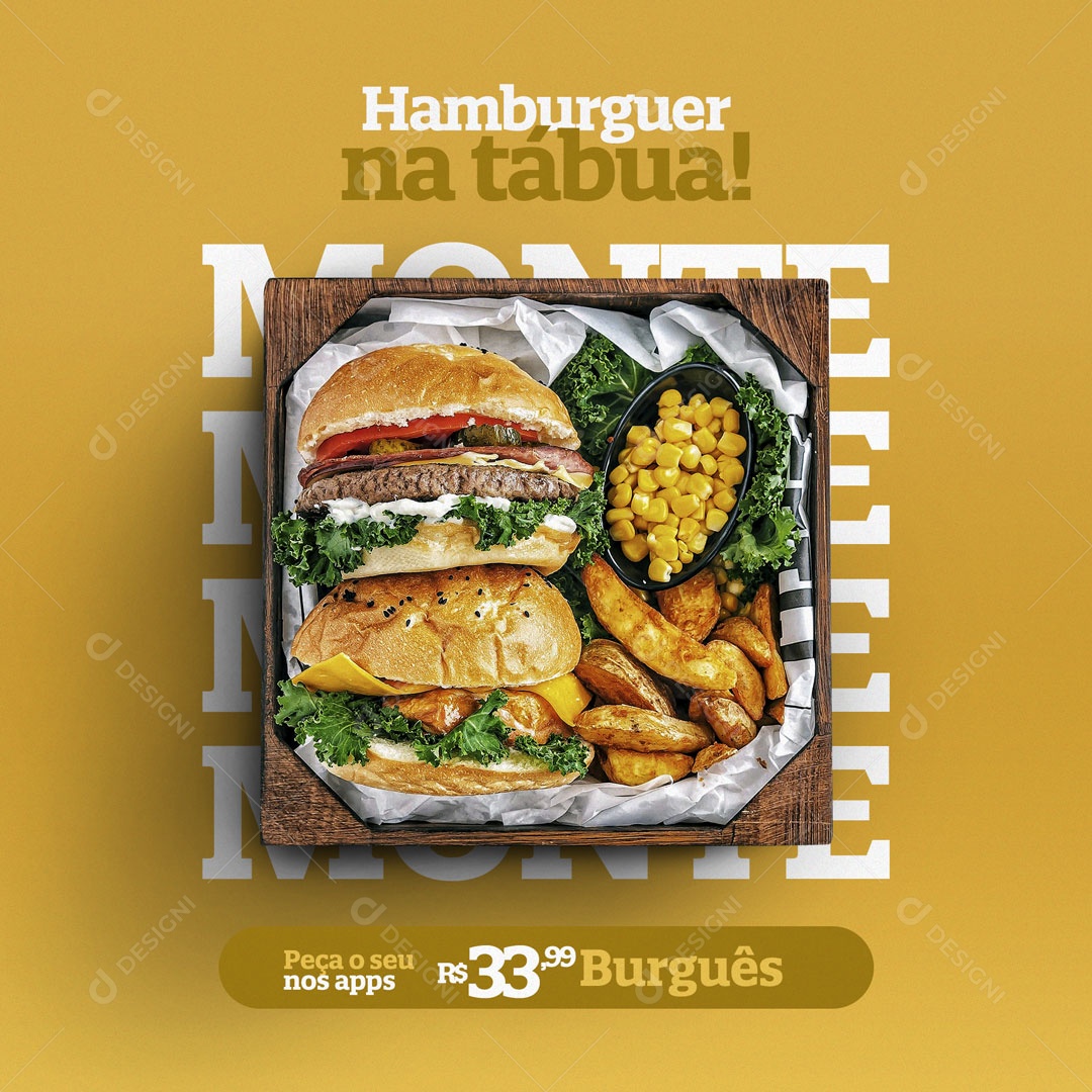 Hamburgueria Hambúrguer na Tapa Social Media  PSD Editável