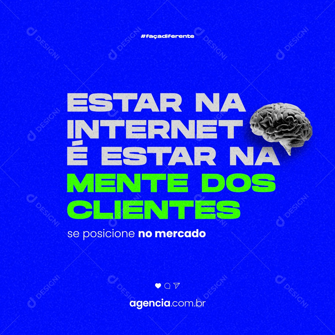 Estar na Internet é Estar Dentro da Mente dos Clientes Marketing Digital Social Media PSD Editável