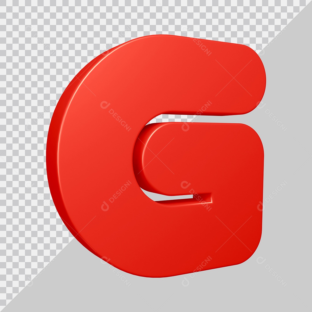 Elemento 3D Para Composição Letra G Vermelha PSD