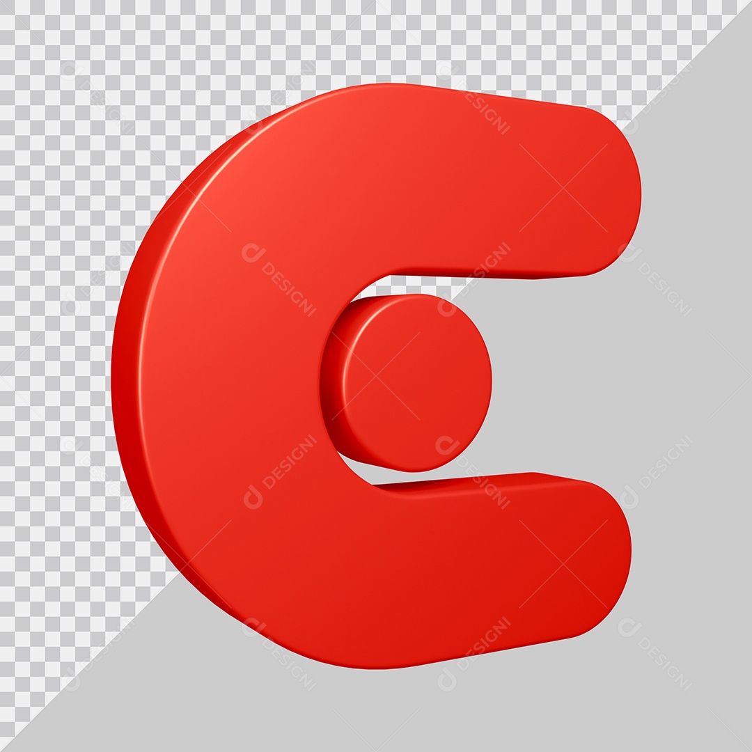 Elemento 3D Para Composição Letra E Vermelha PSD