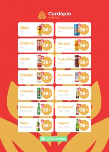 Modelo de Cardápio de Bebidas PSD Editável