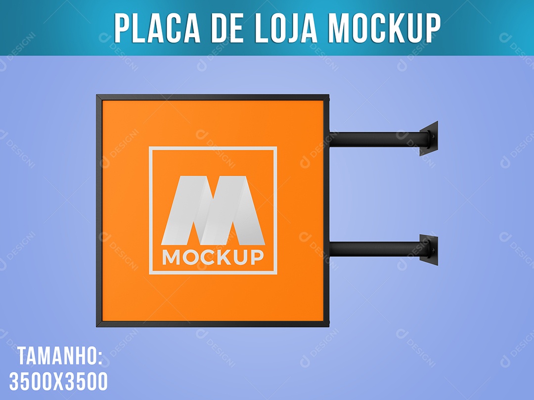 Placa Mockup Quadrada PSD