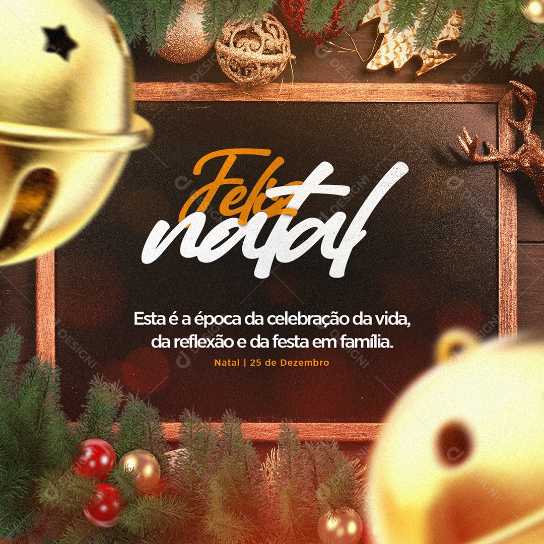 Esta é a Época da Celebração da Vida Feliz Natal Social Media PSD Editável