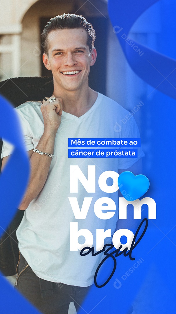 Story Mês de Combate ao Câncer de Próstata Novembro Azul Social Media PSD Editável