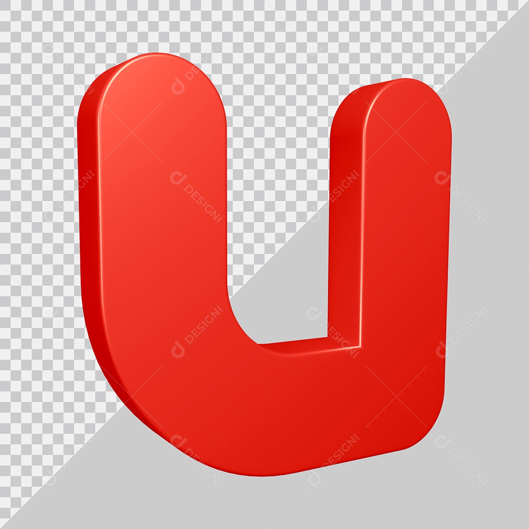 Elemento 3D Para Composição Letra V Vermelha PSD