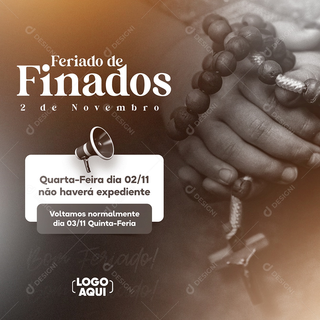 Feriado De Finados Dia 2 De Novembro Social Media PSD Editável