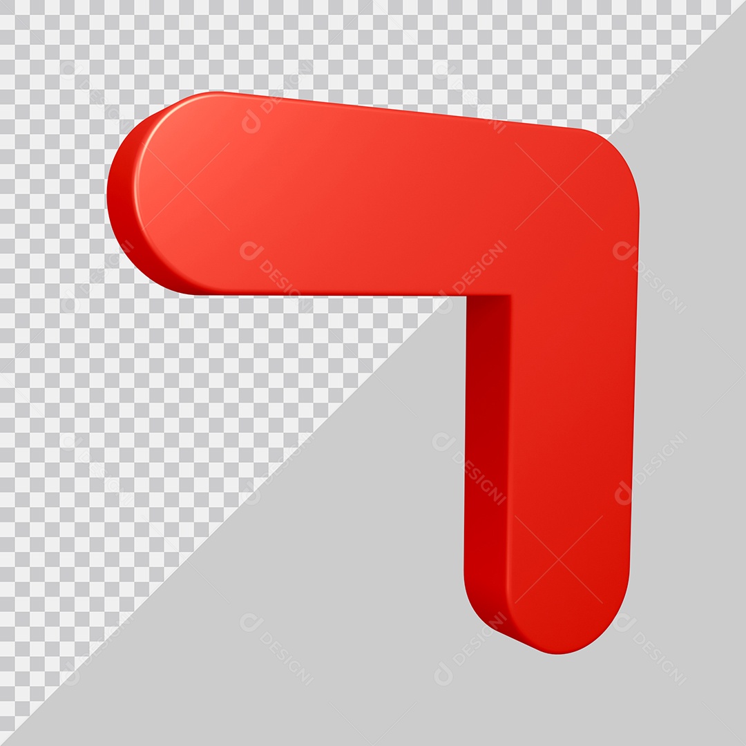 Elemento 3D Para Composição Número 7 Vermelha PSD