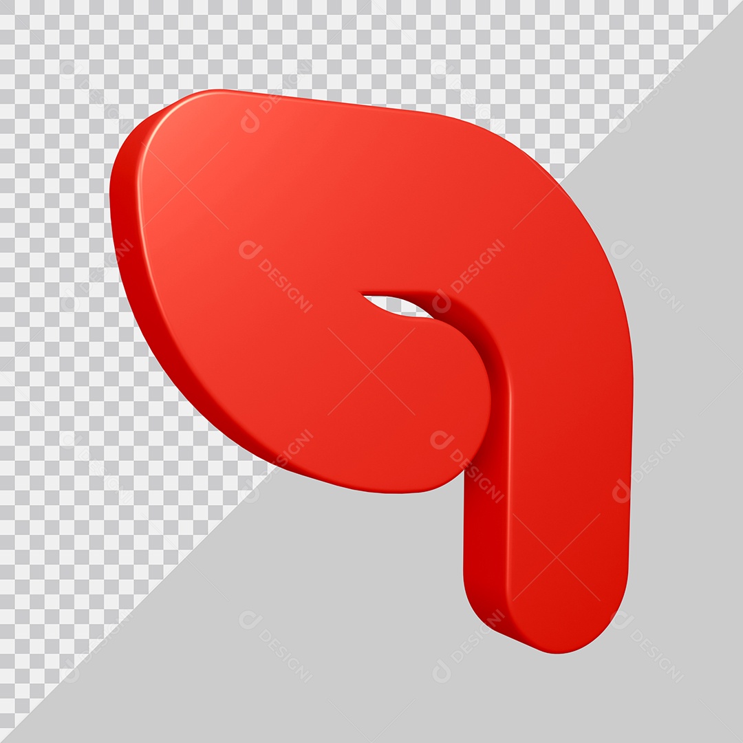 Elemento 3D Para Composição Número 9 Vermelho PSD