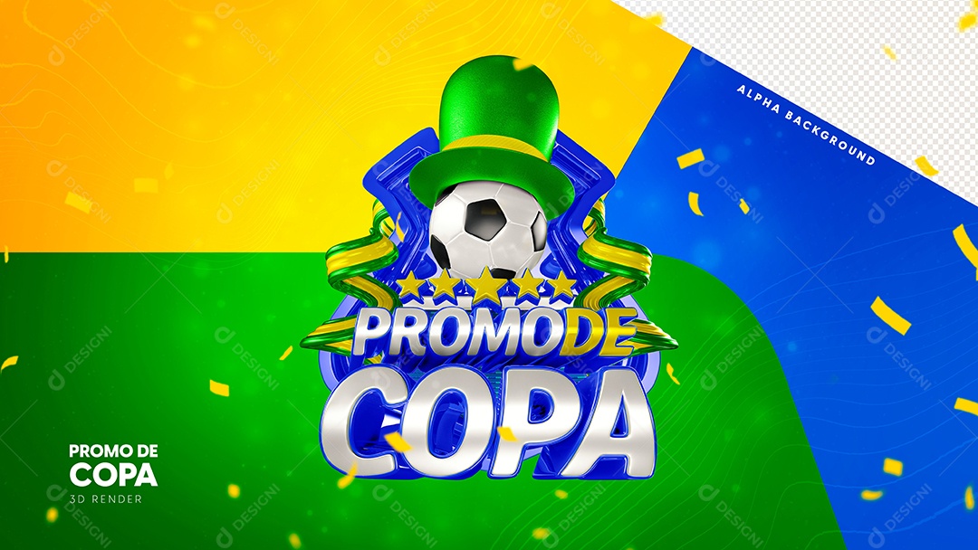 Selo 3D Para Composição Promoção De Copa PSD